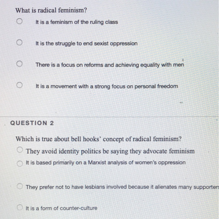 Solved What Is Radical Feminism It Is A Feminism Of The Chegg Com