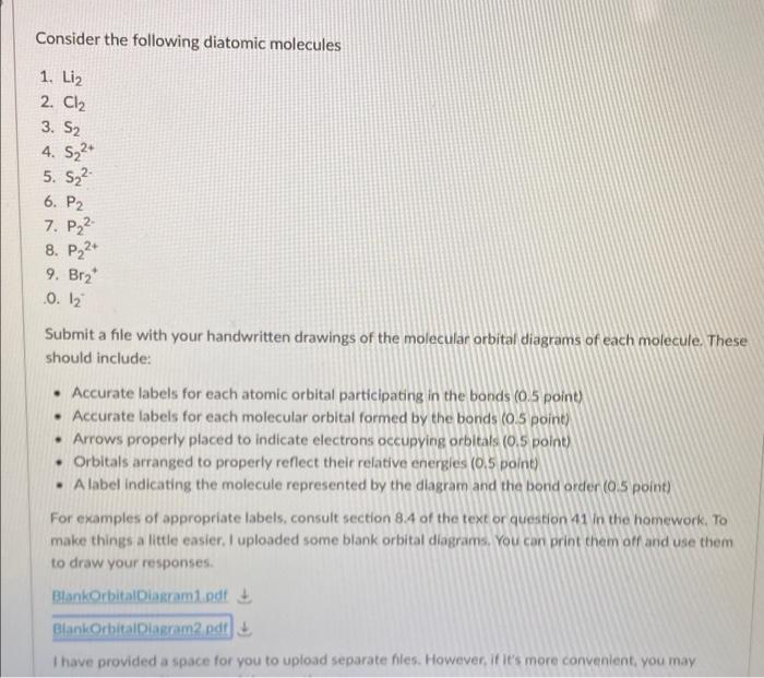 Solved 3. a. The following is the MO diagram for Cl2. Label