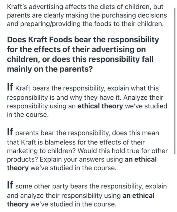 solved-kraft-s-advertising-affects-the-diets-of-children-chegg