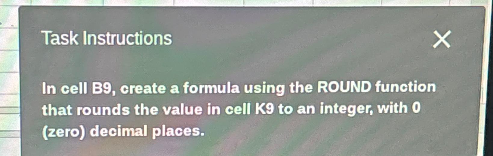 Solved Task InstructionsIn cell B9, ﻿create a formula using