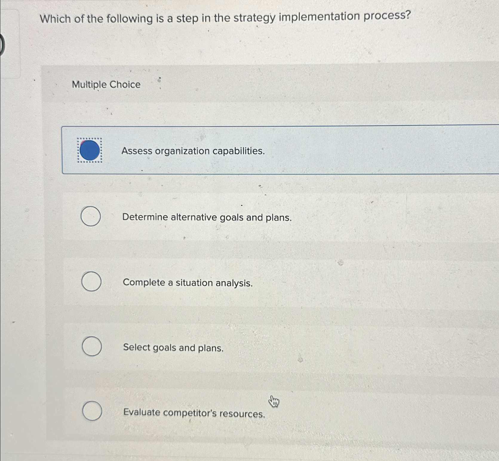 Solved Which of the following is a step in the strategy | Chegg.com