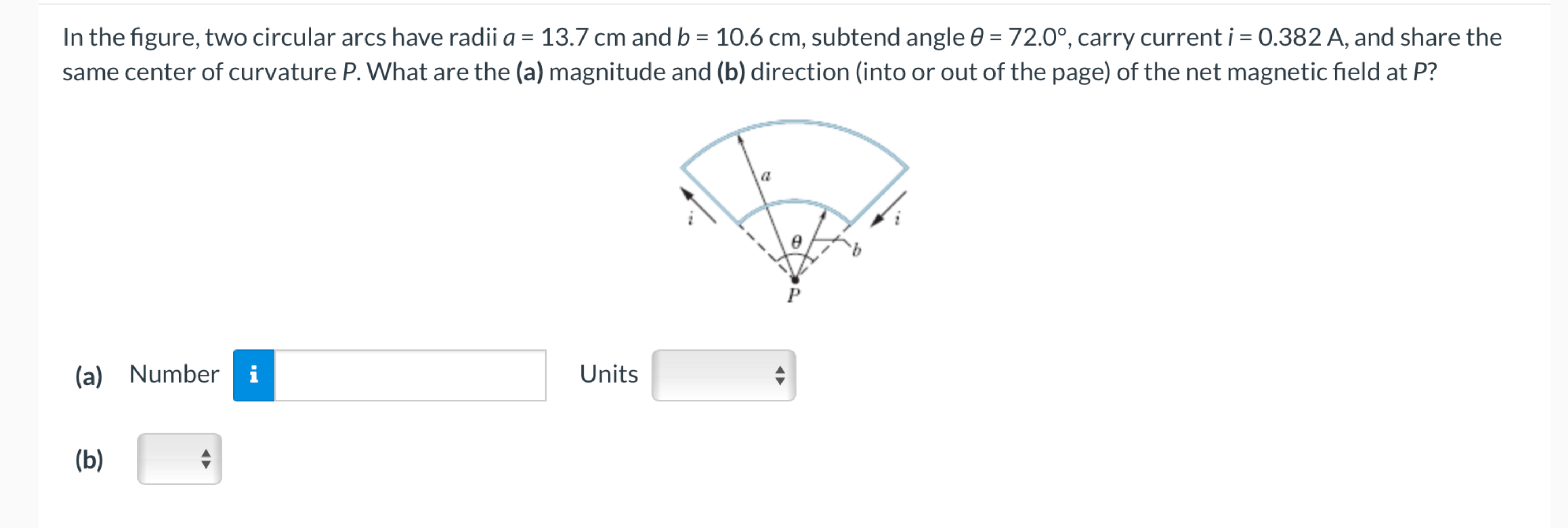 Solved In The Figure, Two Circular Arcs Have Radii A=13.7cm | Chegg.com