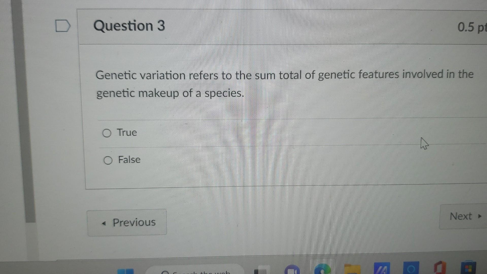 Solved Genetic variation refers to the sum total of genetic | Chegg.com
