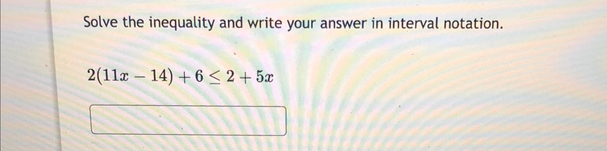 Solved Solve the inequality and write your answer in | Chegg.com
