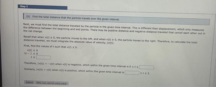 Solved Next, We Must Find The Total Distance Traveled By The | Chegg.com