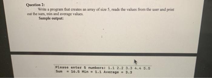 Solved Question 2: Write a program that creates an array of | Chegg.com