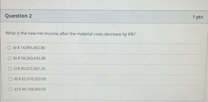 Solved Question 1 1 pts Use the information below for | Chegg.com