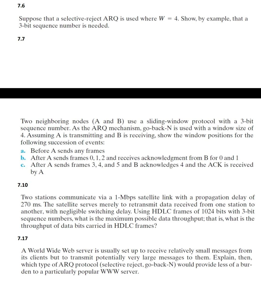 7-6-suppose-that-a-selective-reject-arq-is-used-where-chegg