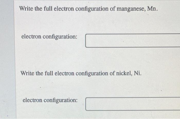write electronic configuration of mn to positive