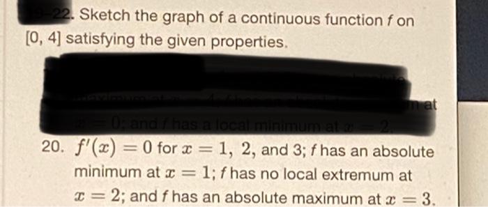 Solved 22. Sketch the graph of a continuous function f on | Chegg.com