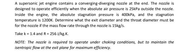 Solved A Supersonic Jet Engine Contains A | Chegg.com