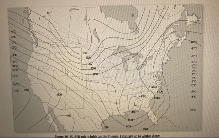 Solved 1. Draw the 32°F (0°C) isotherm on the surface | Chegg.com