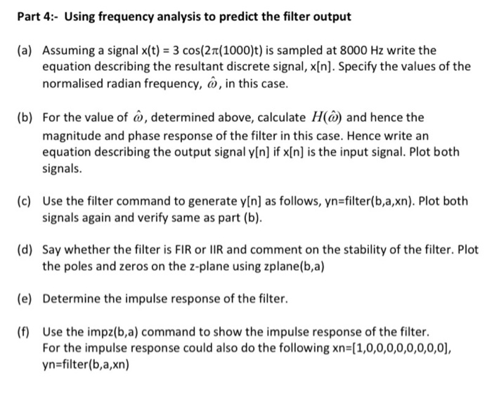 Part 4 Using Frequency Analysis To Predict The F Chegg Com