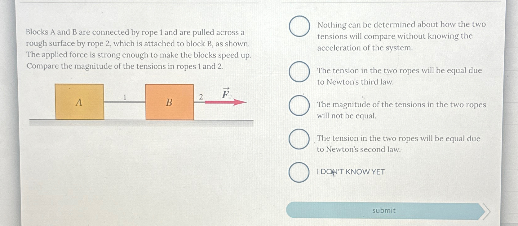 Solved Blocks A and B are connected by rope 1 ﻿and are | Chegg.com