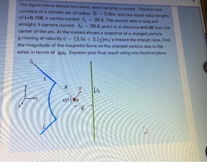 Solved The figure below shows two wires, each carrying a | Chegg.com