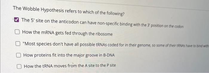 the wobble hypothesis refers to which of the following