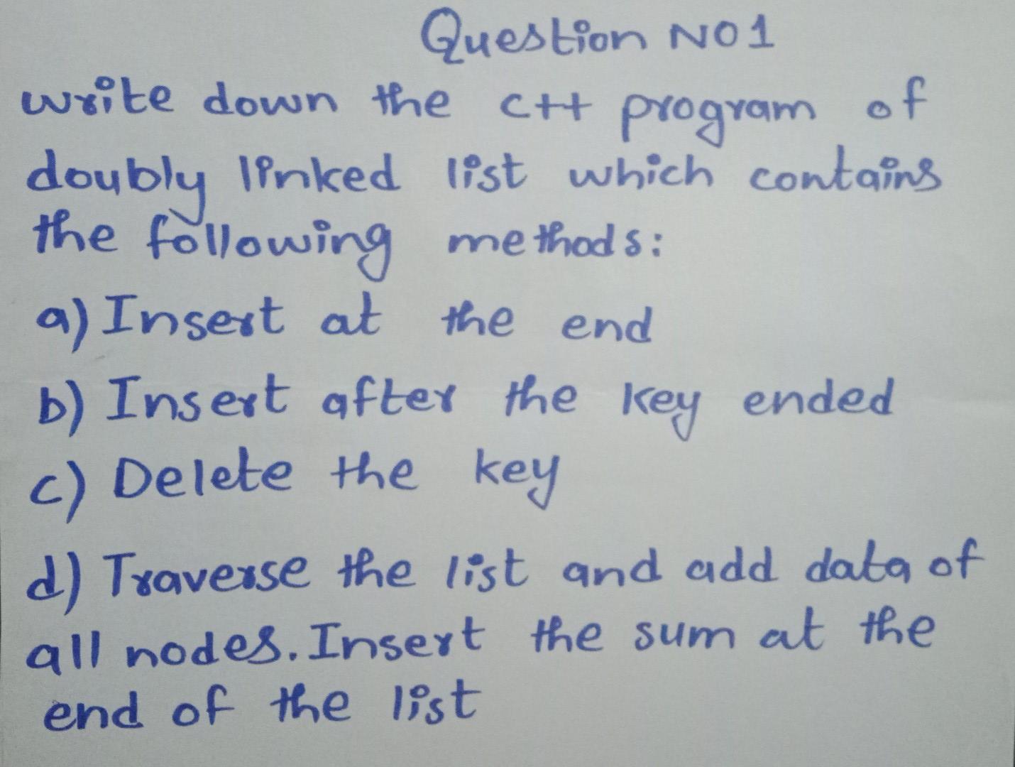 Solved CH program Question N01 write down the ch of doubly | Chegg.com