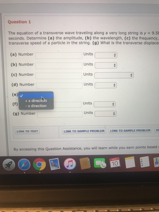 Solved Question 1 The equation of a transverse wave | Chegg.com