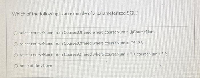 Solved Which of the following is an example of a | Chegg.com