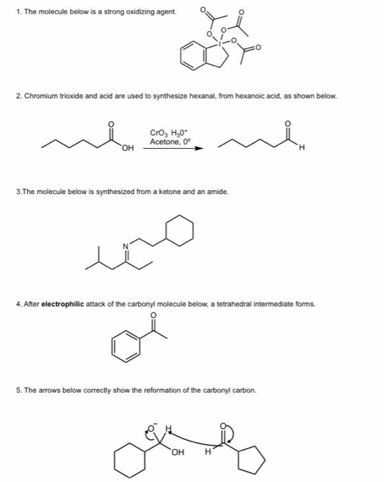 Solved 1. The molecule below is a strong oxidizing agent. 2. | Chegg.com