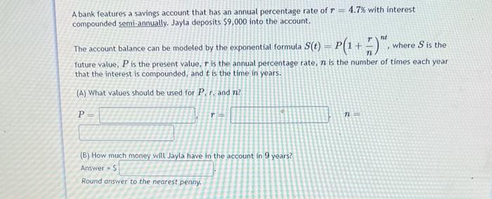 Solved A Bank Features A Savings Account That Has An Annual 