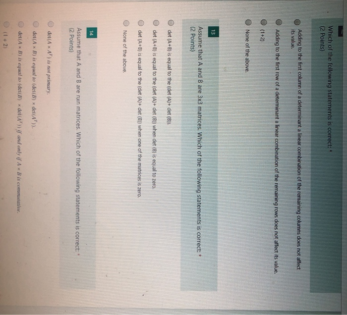 Solved Which of the following statements is correct (2 | Chegg.com