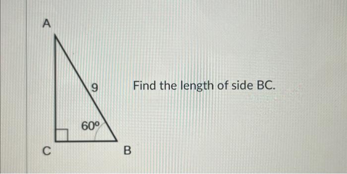 Solved Find the length of side BC. | Chegg.com