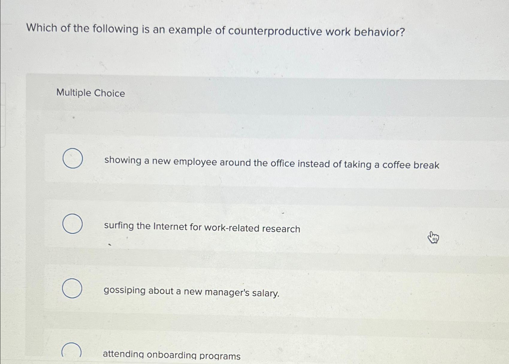 Solved Which of the following is an example of | Chegg.com