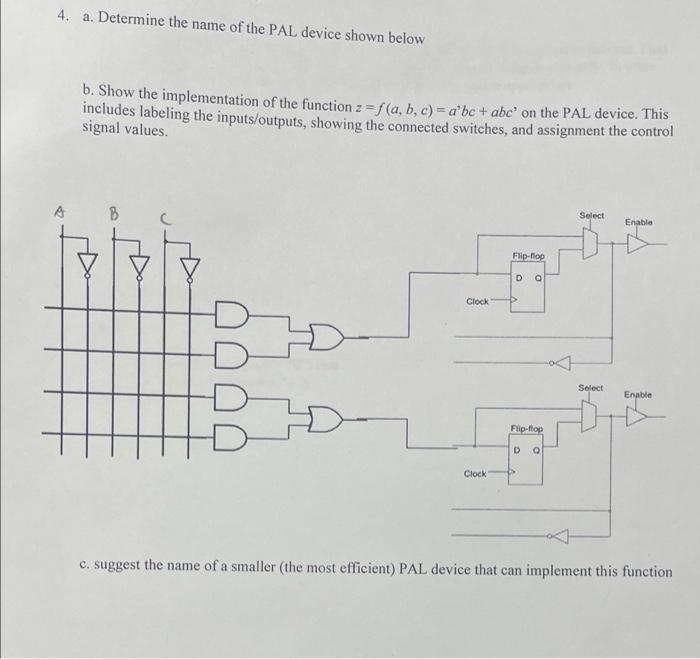 4. a. Determine the name of the PAL device shown | Chegg.com