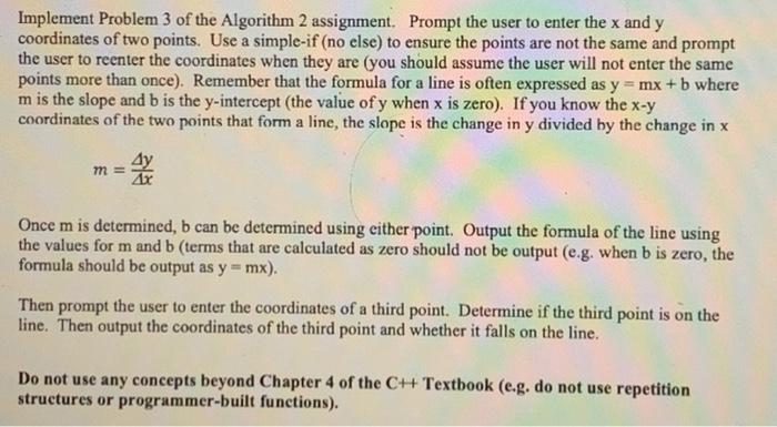Solved Implement Problem 3 of the Algorithm 2 assignment. | Chegg.com