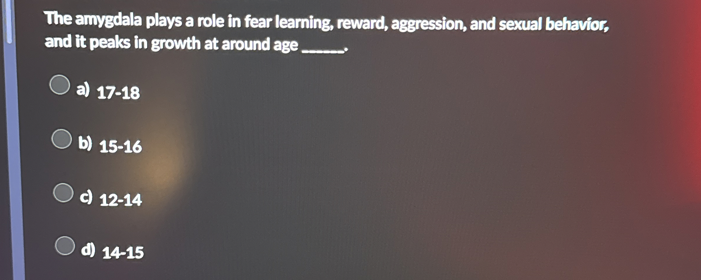 Solved The amygdala plays a role in fear learning, reward, | Chegg.com