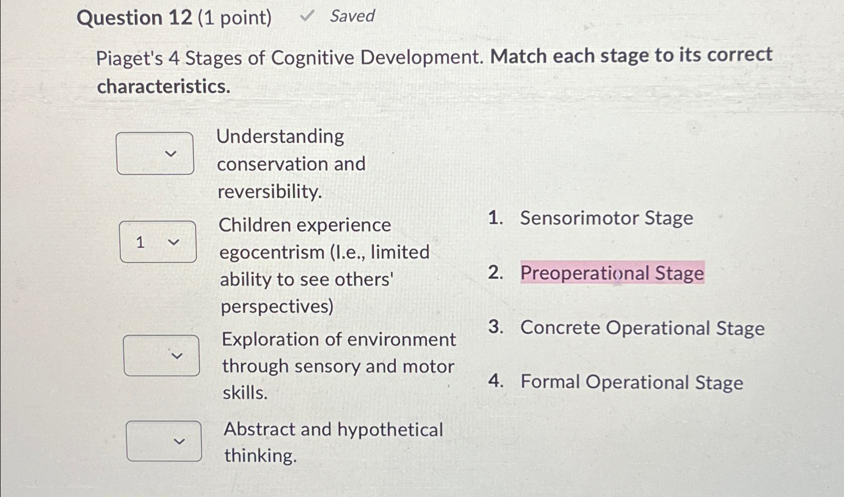 Characteristics of clearance formal operational thought