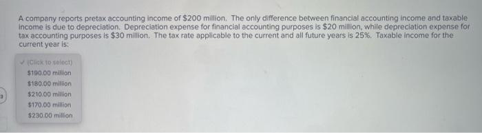 Solved A Company Reports Pretax Accounting Income Of $200 | Chegg.com