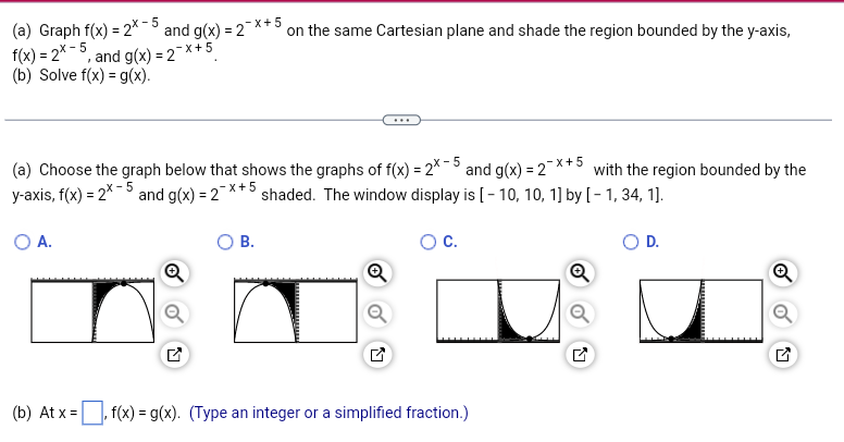 Solved (a) Graph f(x)=2x−5 and g(x)=2−x+5 on the same | Chegg.com