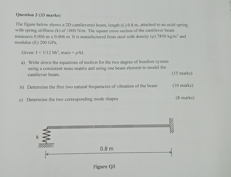 Solved Question 3 (33 ﻿marks)The figure below shows a 2D | Chegg.com