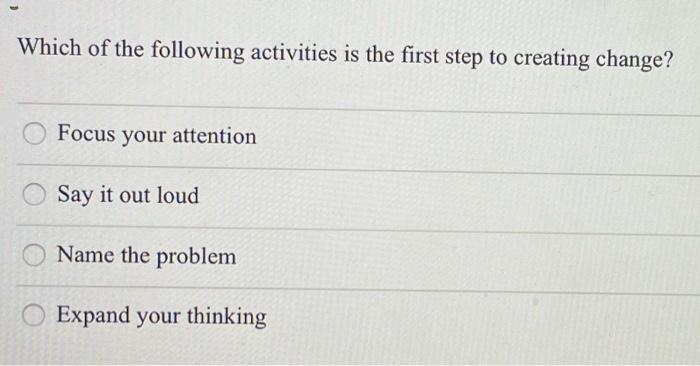 Which of the following activities is the first step | Chegg.com