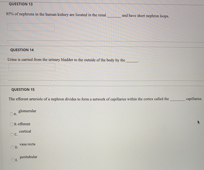 Solved QUESTION 2 The process of filtration occurs at the | Chegg.com