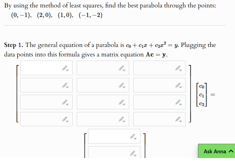 Solved By ﻿using the method of ﻿least squares, find the best | Chegg.com