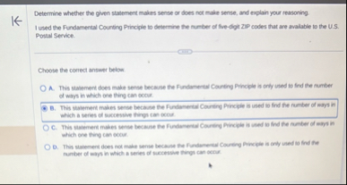 Solved Determine whether the given statement makes sense or | Chegg.com