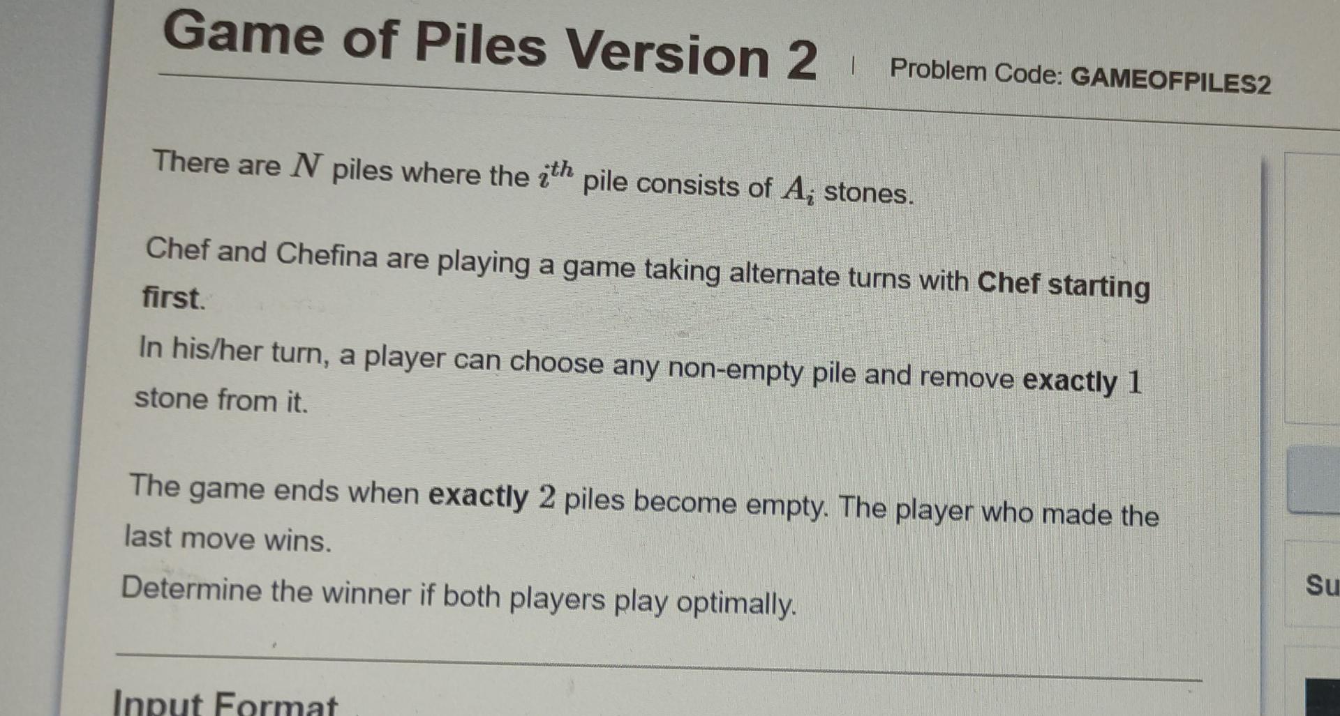 GAMEOFPILES1, GAME OF PILES VERSION 1