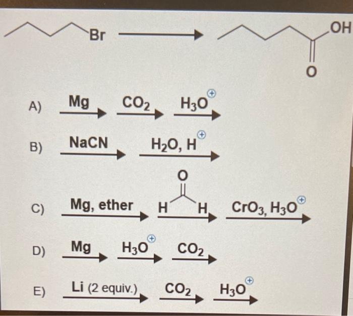 Solved A) Mg CO2 H3O⊕ | Chegg.com