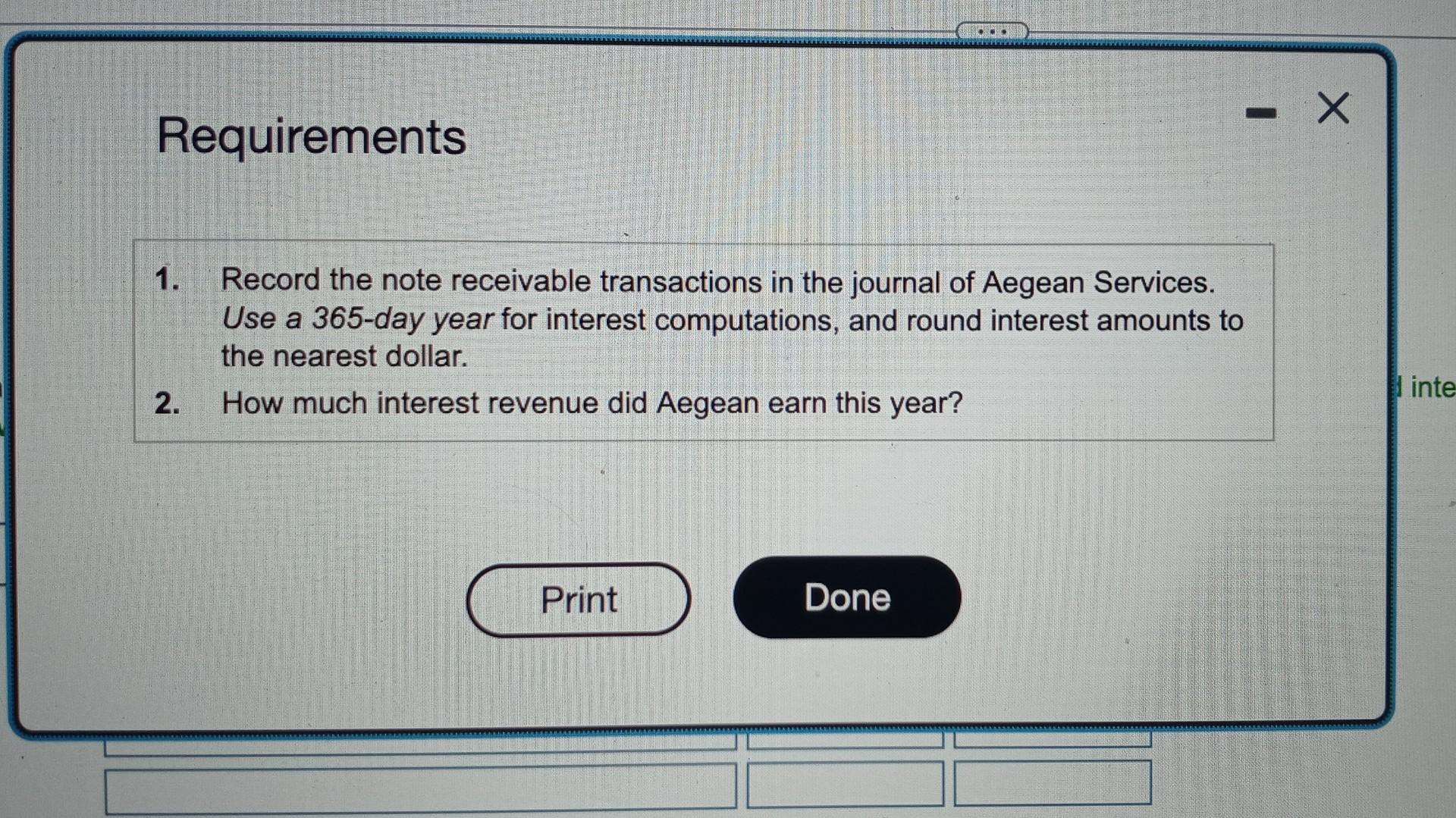 Solved Review the following note receivable transactions in | Chegg.com