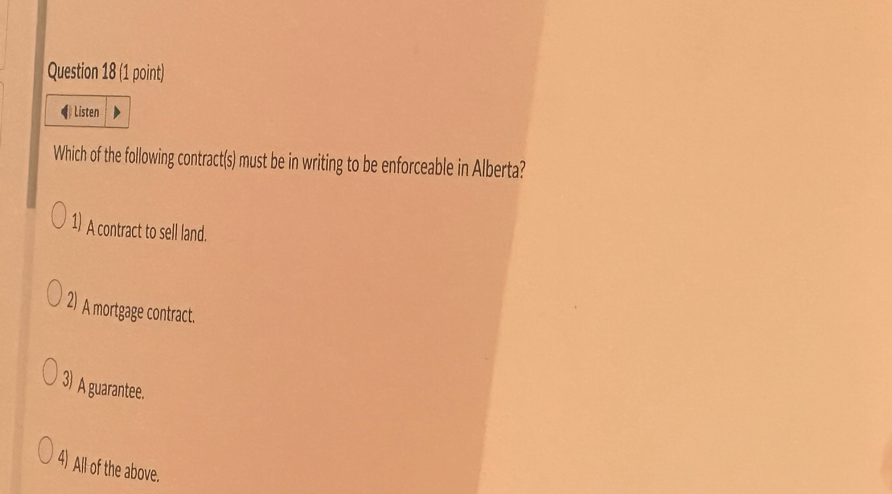 Solved Question 18 1 ﻿point 4 ﻿listenwhich Of The Following