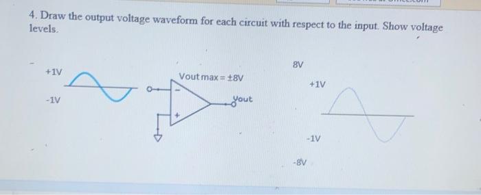 Solved 4. Draw the output voltage waveform for each circuit | Chegg.com