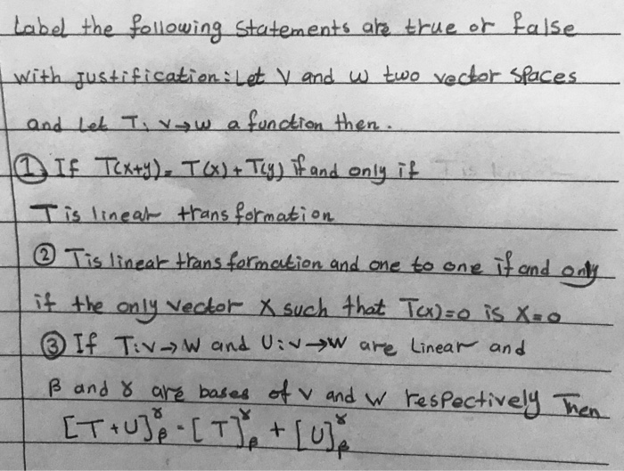 Solved Label The Following Statements Are True Or False W Chegg Com