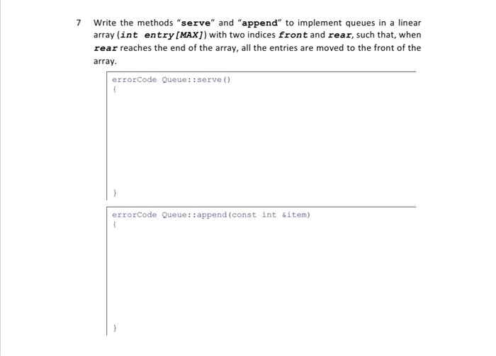 Solved 7 Write the methods