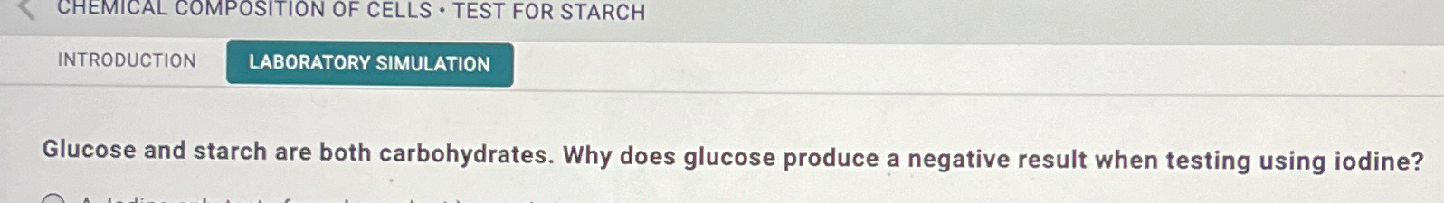 Solved Glucose and starch are both carbohydrates. Why does | Chegg.com