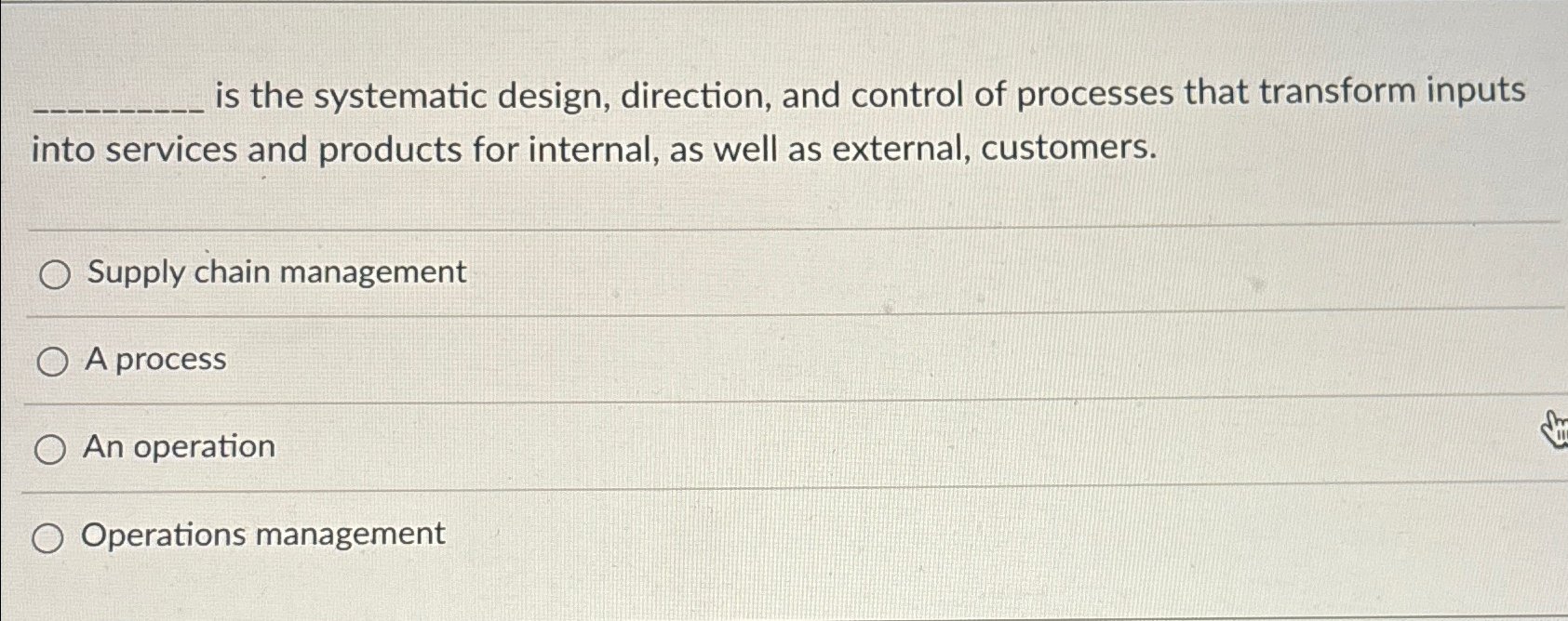 Solved is the systematic design, direction, and control of | Chegg.com