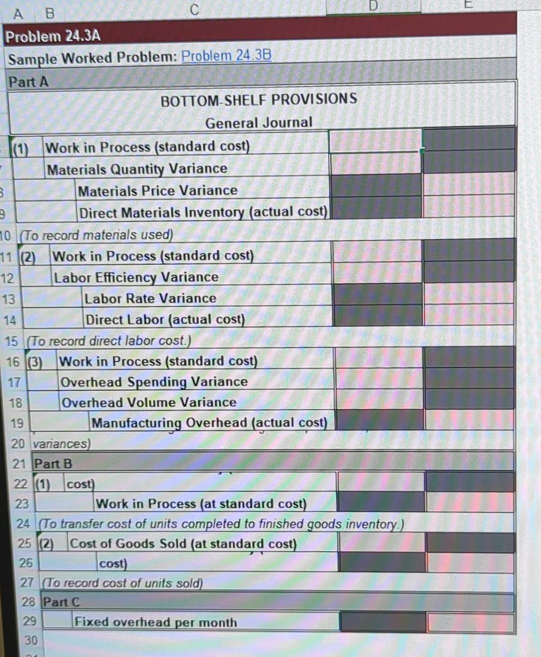 Solved BottomShelf Provisions uses standard costs in its