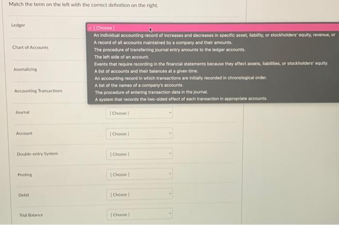 Solved Match the term on the left with the correct | Chegg.com